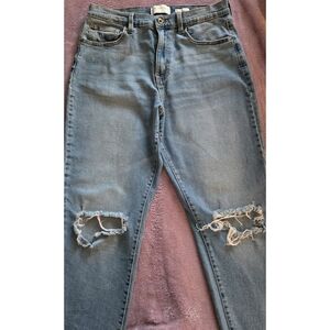 Trendy Blue Ripped Skinny Jeans